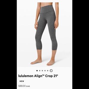 Lululemon Align Crop 21’